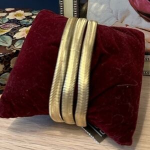 Chicos Gold Tone Triple Strans Anake Chain Bracelet. NWT